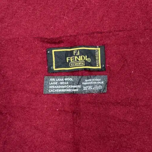 Fendi Scarf - Vintage Wool FF Logo Maroon Scarf - Image 4