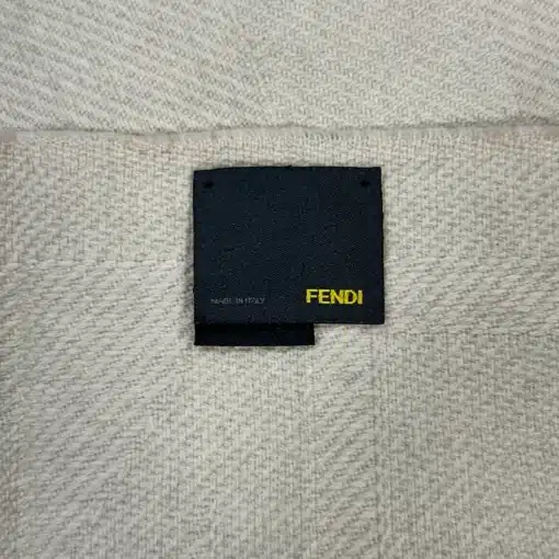 FENDI Scarf - FF logo Fendi Wool Beige Scarf - Image 3