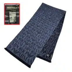 Empori armani wool scarf in blue color