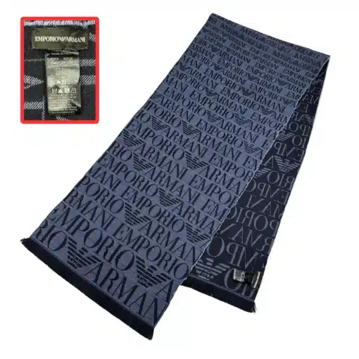 Empori armani wool scarf in blue color