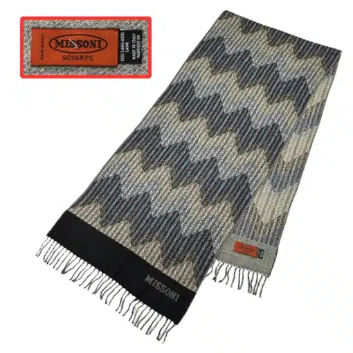 missoni zigzag pattern wool scarf