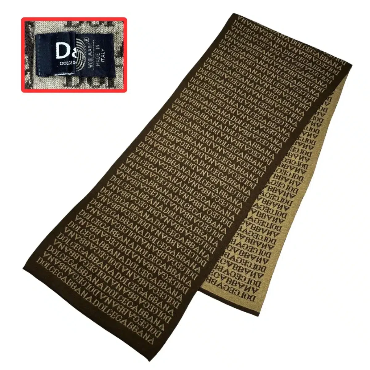DOLCE&GABBANA　ブランドロゴ柄　ストール D&G Beige Reversible Logo Scarf - Made in Italy