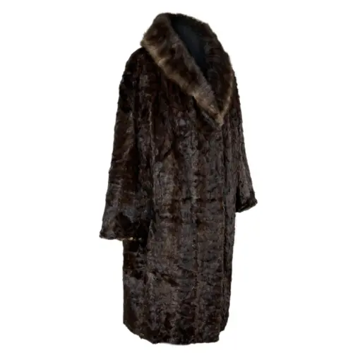 Real Brown Vintage Mink Coat for Women