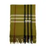 Original Nova Check 100% Cashmere Light Green Women Burberry Scarves