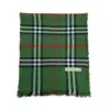 Nova Check 100% Cashmere Light Green Authentic Burberry Scarf Women