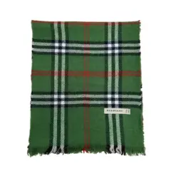 Nova Check 100% Cashmere Light Green Authentic Burberry Scarf Women