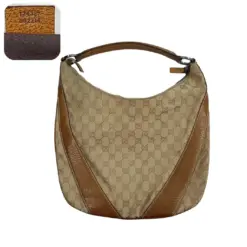 Authentic Brown GG Canvas Sherry Line Gucci Tote Bag Purse