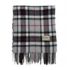 Giant Check White Grey Burberry Vintage Cashmere Scarf for Women