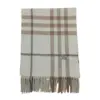 Vintage Burberry 100% Cashmere Ivory Plaid Scarf for Women