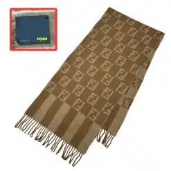 Fedni FF logo check beige scarf