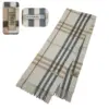 Nova Check 100% Cashmere Burberry Vintage Scarf for Women - Beige Plaid with Fringe