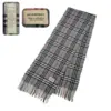 Grey Burberrys Cashmere Scarf with Nova Check Pattern