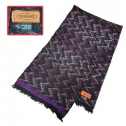 missoni zigzag wool scarf of violet color
