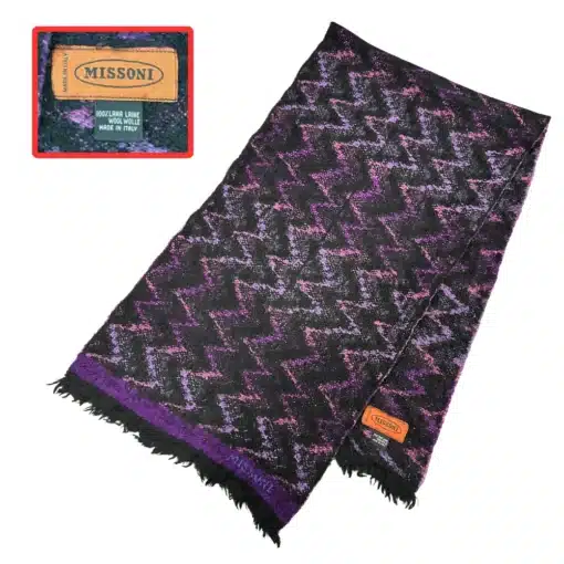 missoni zigzag wool scarf of violet color