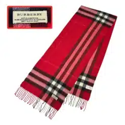 burberry scarf of red color made of wool