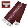 dior maroon color wool acrylic scarf