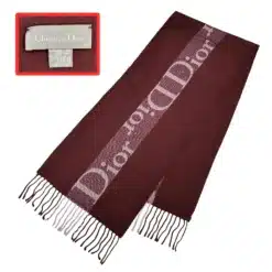 dior maroon color wool acrylic scarf