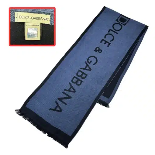 Dolce&gabbana wool blue color logo scarf