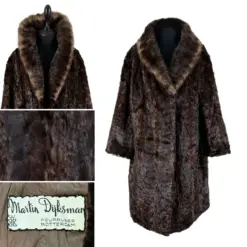 Real Brown Vintage Mink Coat for Women by Martin Dijksman