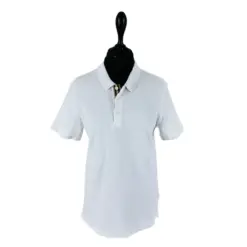 Burberry White Collar T-Shirt for Men with Small Sleeves & Logo
