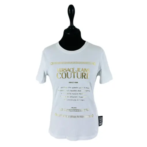 Versace Jeans Couture white t-shirt with golden logo print