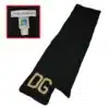 D&G dolce&Gabbana knitted black scarf with DG logo