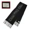 christian dior oblique logo scarf in black color with logo