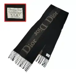 christian dior oblique logo scarf in black color with logo