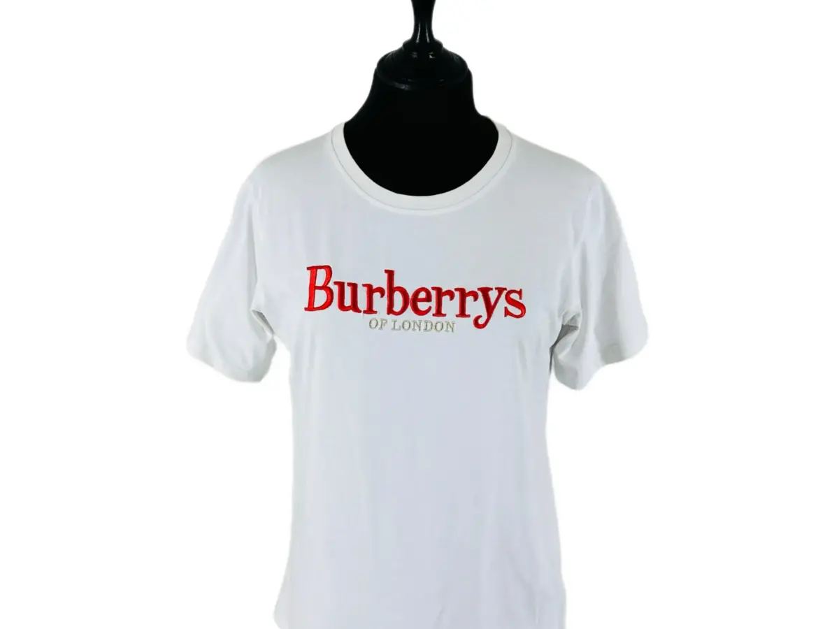 BURBERRYS LONDON 80s 刺繍ロゴ T-シャツ 激レア　80s バーバリーズ　ロンドン　ビンテージポロシャツ　刺繍ロゴ　ベージュ