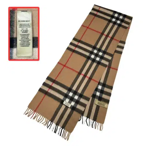 burberry cashmere scarf giant check in beige color