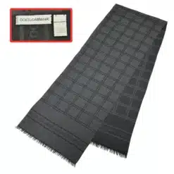 D&G black color check scarf unisex