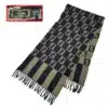 fendi scarf in black and olive color with ff logo