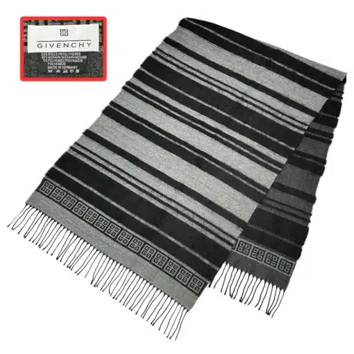 Givenchy black & white stripe scarf