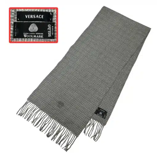 versace gray color zucca logo scarf
