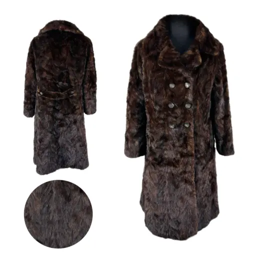 Full Length Beaver Fur Winter Mink Coat for Women