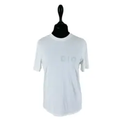 White Dior Men's T-Shirt from ISETAN TOKYO - Pre-owned, 100% Cotton, Regular Fit, Size Medium