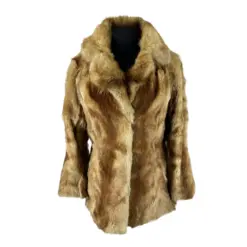 Vintage Brown Authentic Mink Fur Coat for Women