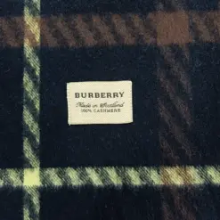 Brown Tartan Burberry Plaid 100%Cashmere Scarf -Made in Scotland