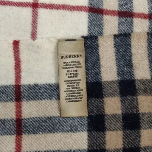 Burberry Genuine Vintage 100% Cashmere Winter Scarf for Women- Beige