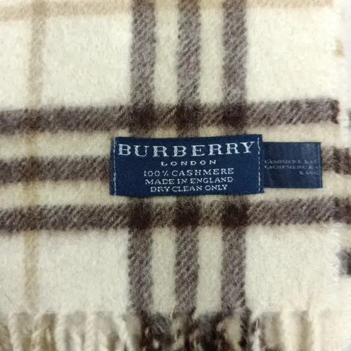 Vintage Beige Nova Check Cashmere Made Burberry London Women’s Scarves