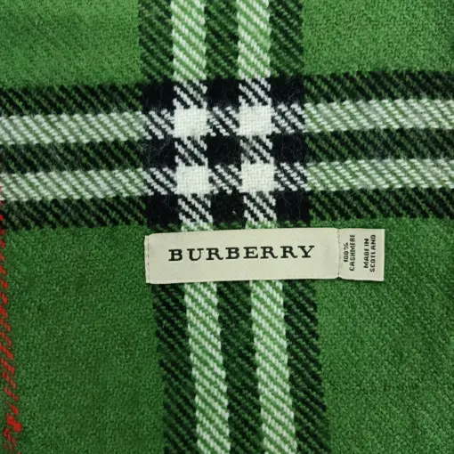 Nova Check 100% Cashmere Light Green Authentic Burberry Scarf Women