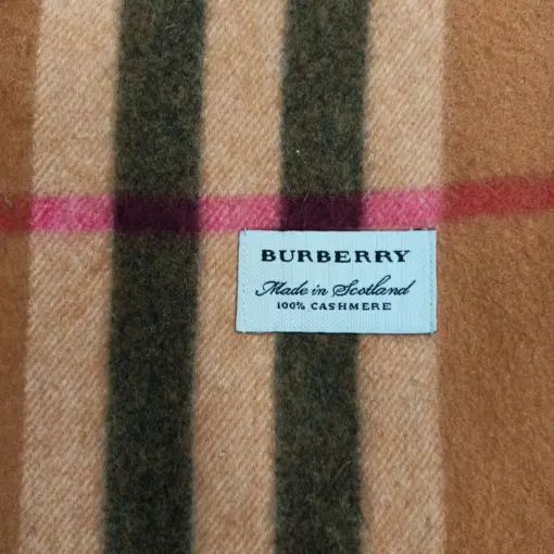 Orignial Large Plaid Check Burberry Vintage Cashmere Scarf