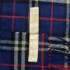 Super Soft Vintage Plaid Check Royal Blue Authentic Burberry Vintage Scarf for Sale