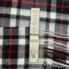 Giant Check White Grey Burberry Vintage Cashmere Scarf for Women