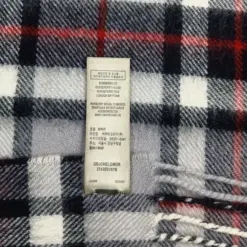 Giant Check White Grey Burberry Vintage Cashmere Scarf for Women