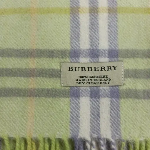 Authentic Emerald Green Cashmere Burberry Scarf Vintage- Made in England