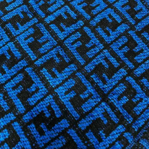 Authentic FENDI FF Logo Acrylic Blue Scarf - Image 3