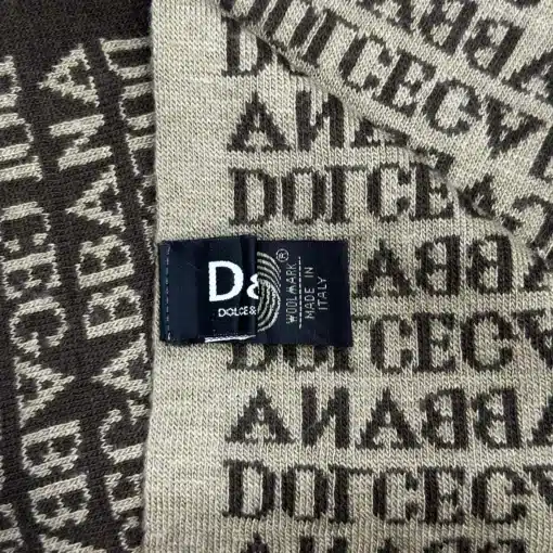 DOLCE & GABBANA D&G Logo Beige Signature Scarf - Image 5