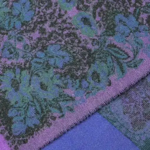 GianniVersace Floral Vintage Blue Scarf - Image 2
