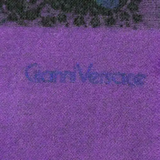 GianniVersace Floral Vintage Blue Scarf - Image 4